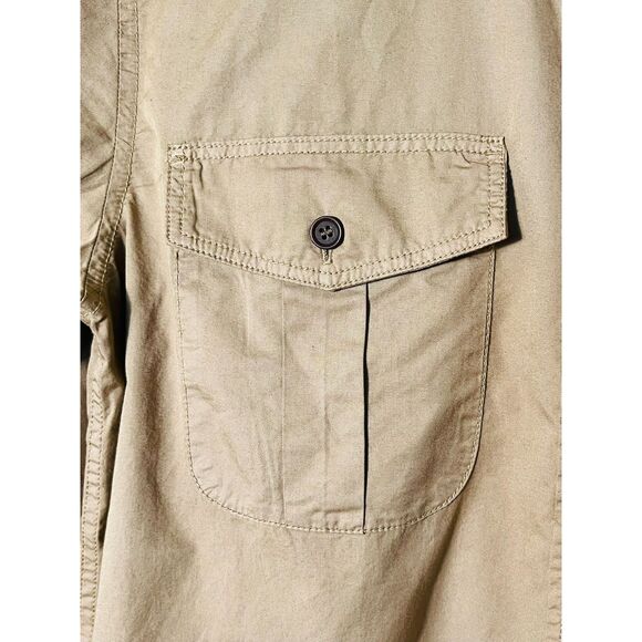 NWT Banana Republic Guide Heritage Khaki Tan Button Down Shirt Med $69 Gorpcore - Picture 5 of 12